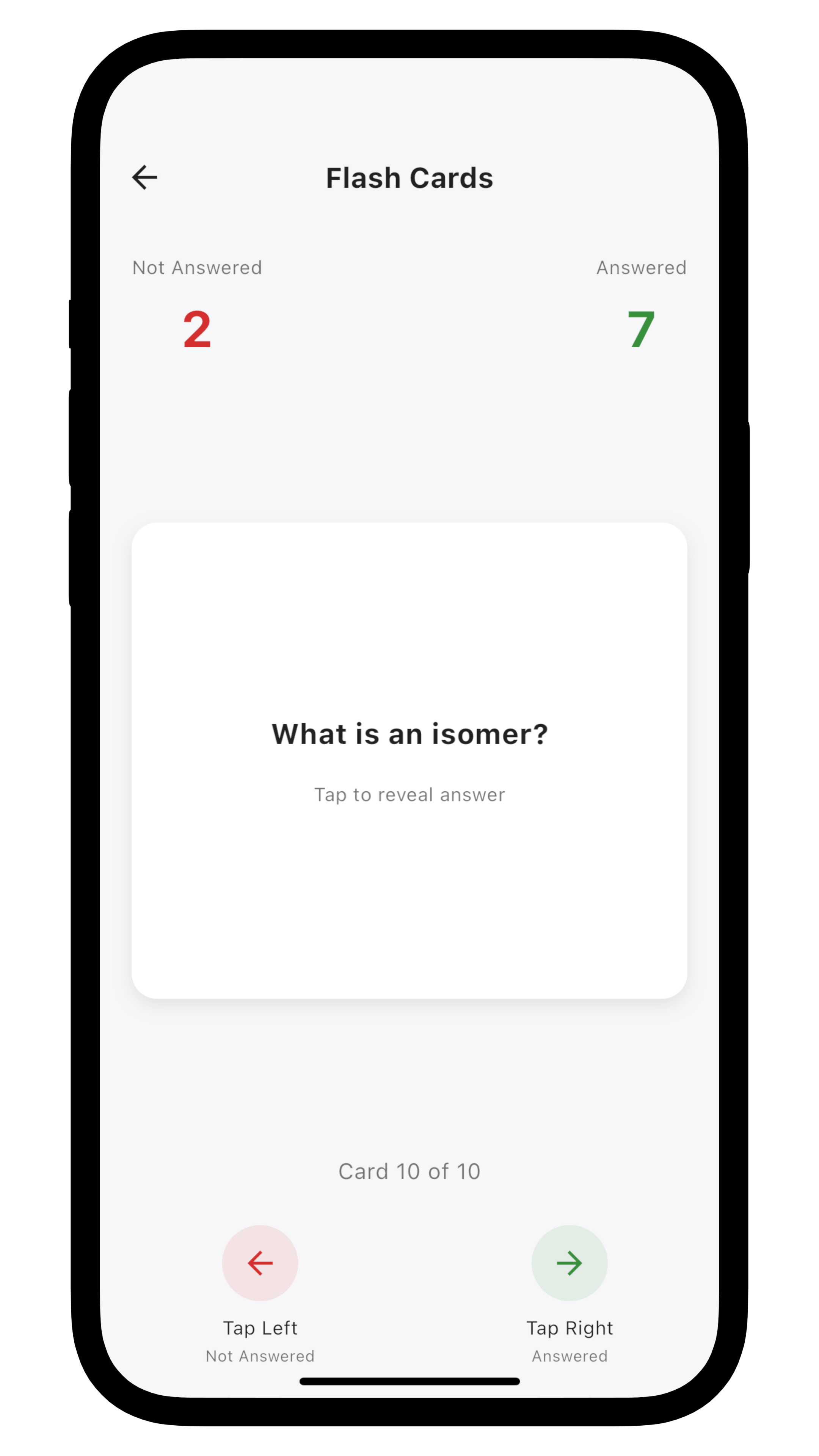 Using chemistry flashcards for learning