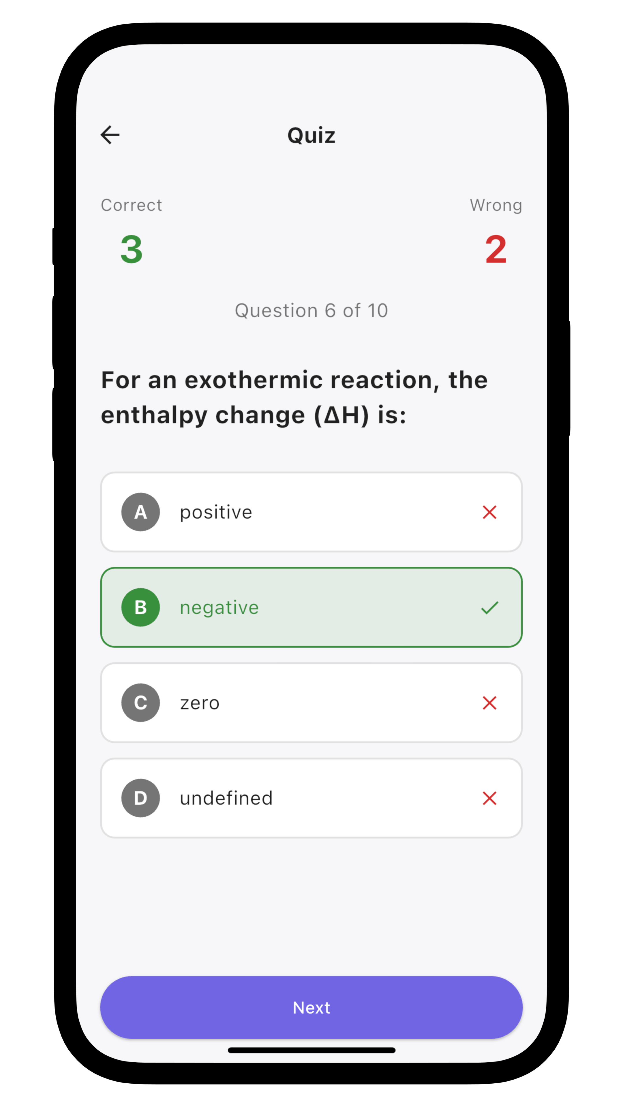 Taking chemistry quizzes to test knowledge